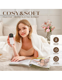 Manta Térmica Eléctrica PTQ 127x152cm 8 Niveles Calor Beige 2