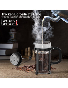 Cafetera Prensa Francesa QUQIYSO 304 Acero Inoxidable 0.59kg 2