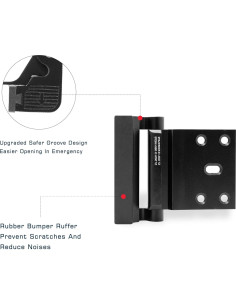 Cerradura de Refuerzo RONESS para Puerta Negra 7.62 cm 2