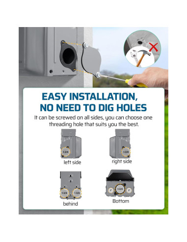 Caja de Salida Eléctrica GFCI 20 AMP Dewenwils a Prueba de Agua