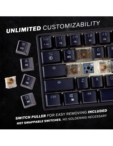 Teclado Mecánico HK GAMING GK61s 61 Teclas RGB Programable