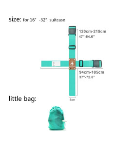 Correas de Equipaje Universales Verde 184.6-215.8 cm 2