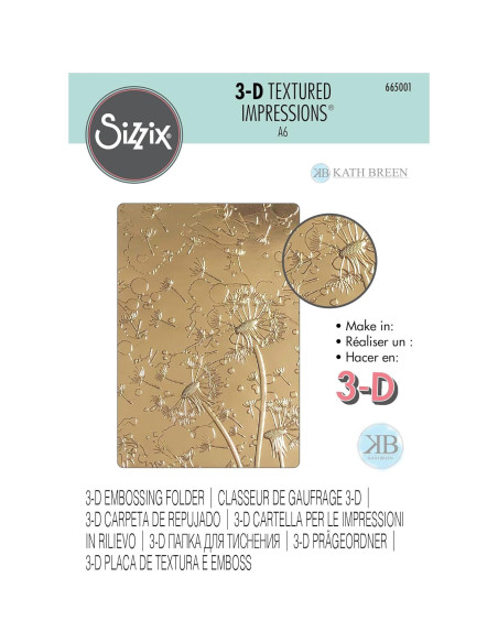 Carpeta de Embossing 3D Sizzix Diente de León 665001 Multicolor