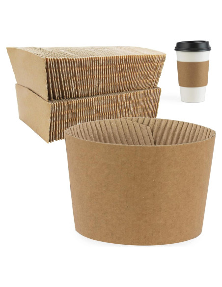 Mangas de Taza de Café FMP Brands 100 Pcs Aislantes 12-24 oz