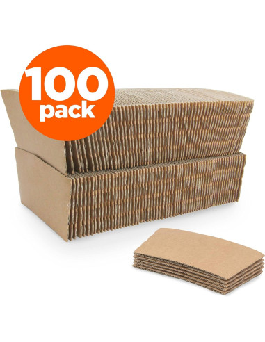 Mangas de Taza de Café FMP Brands 100 Pcs Aislantes 12-24 oz