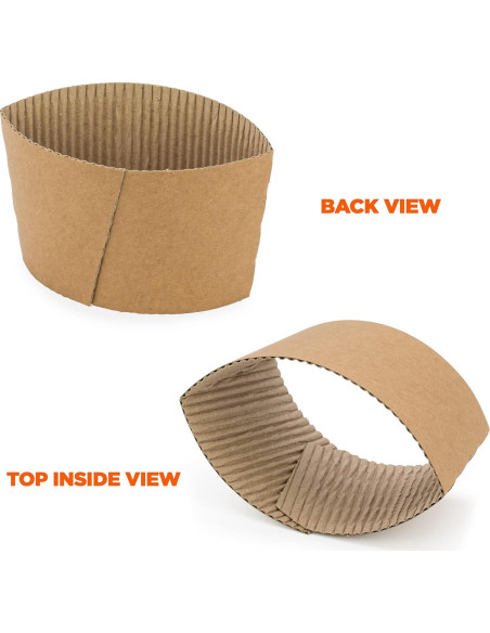 Mangas de Taza de Café FMP Brands 100 Pcs Aislantes 12-24 oz