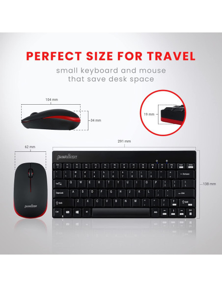 Teclado y Ratón Inalámbricos Perixx PERIDUO-712B Negro