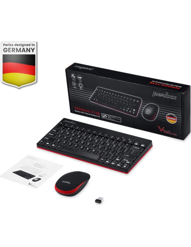 Teclado y Ratón Inalámbricos Perixx PERIDUO-712B Negro