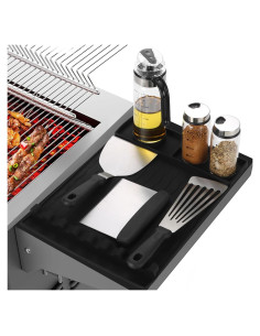 Alfombrilla de Silicona para Parrilla Qinthory 39.9x29.2 cm Negra