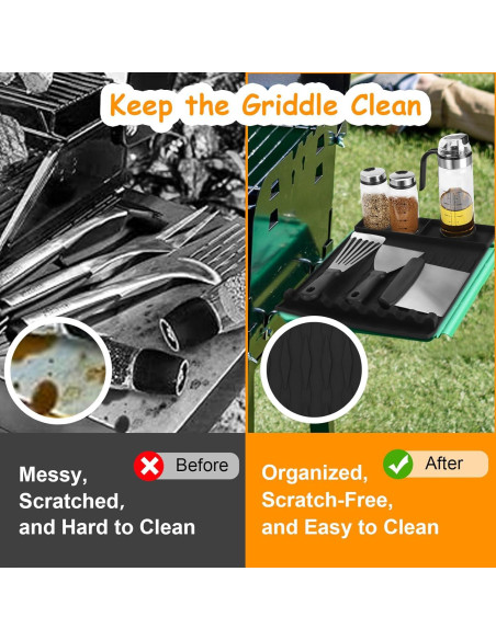 Alfombrilla de Silicona para Parrilla Qinthory 39.9x29.2 cm Negra