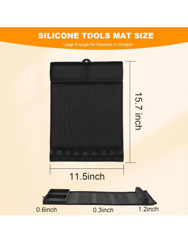 Alfombrilla de Silicona para Parrilla Qinthory 39.9x29.2 cm Negra