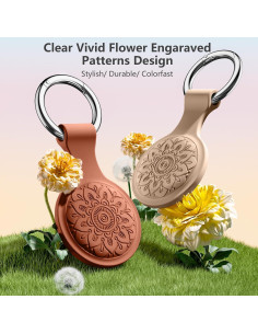 Lerobo 4 Fundas Silicona para AirTag con Llavero Metal 2