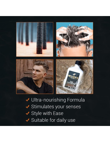 Acondicionador Diario Woody para Hombres 340g - Cuidado Natural
