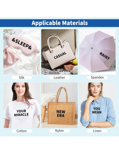 310 Letras de Planchar Negras LifeisLuck 1.6" (4.06 cm) DIY