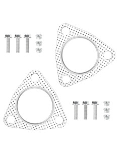 Kit de Junta de Flange de Escape Carleef 2PCS + Tornillos y Tuercas