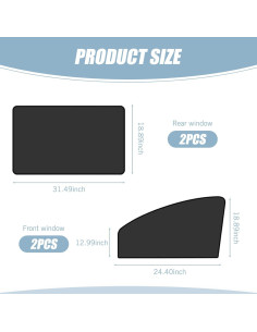 4 PCS Cortinas Solares Universales Tesnaao para Auto Negro 2
