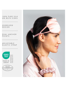 Máscara de Ojos de Seda Mulberry 25 Momme Fishers Finery Rosa 2