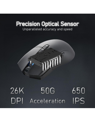 Ratón Inalámbrico para Juegos iRocks M31R 26000 DPI Negro