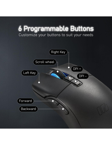 Ratón Inalámbrico para Juegos iRocks M31R 26000 DPI Negro