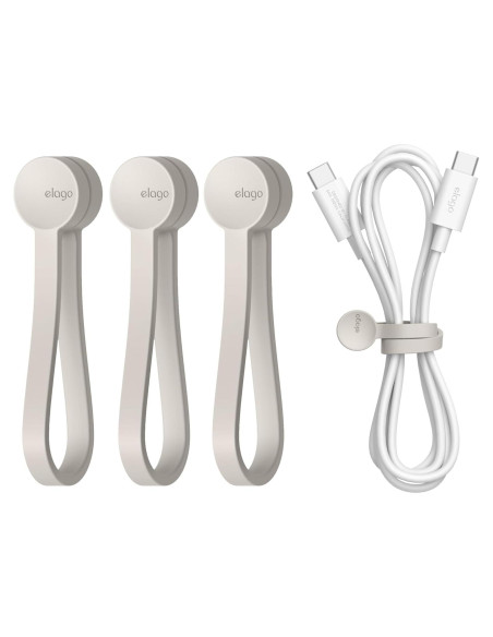 Cinta Magnética para Cables elago 3 Piezas Silicona Piedra