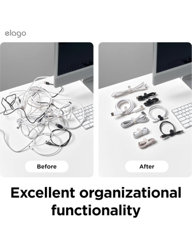 Cinta Magnética para Cables elago 3 Piezas Silicona Piedra