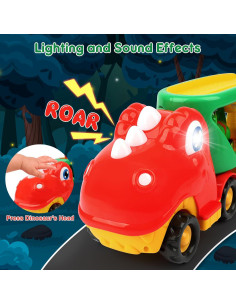 Camión Transportador de Dinosaurios Nicmore 5 en 1 para Niños 2