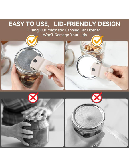 Abridores de Tarros Dreyoo - 2 Piezas Beige, Imán Fuerte