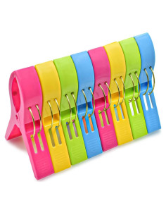 Clips para Toallas de Playa JABINCO - 8 Piezas Coloreadas