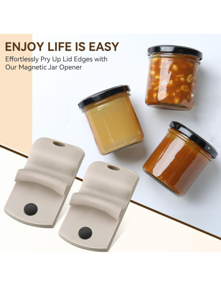 Abridores de Tarros Dreyoo - 2 Piezas Beige, Imán Fuerte