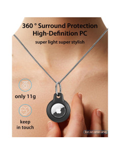 Collar Impermeable para AirTag DEERLET 75cm Ajustable Negro 2