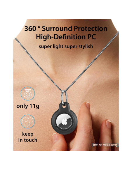 Collar Impermeable para AirTag DEERLET 75cm Ajustable Negro