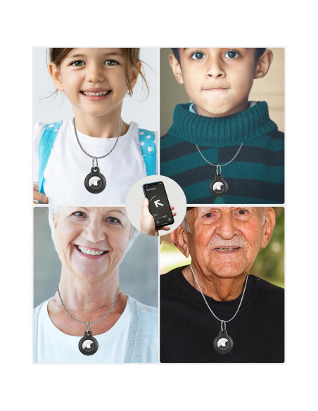 Collar Impermeable para AirTag DEERLET 75cm Ajustable Negro