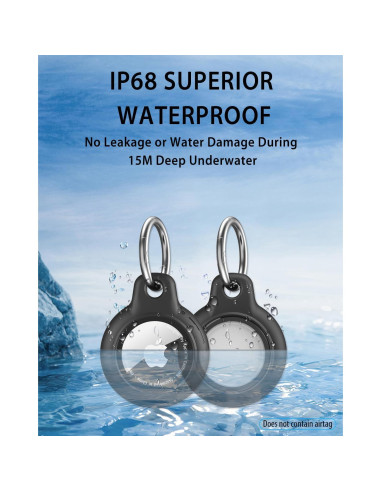 Collar Impermeable para AirTag DEERLET 75cm Ajustable Negro