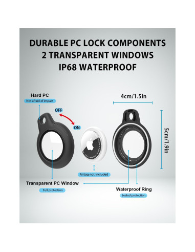 Collar Impermeable para AirTag DEERLET 75cm Ajustable Negro