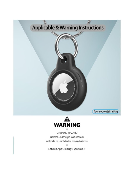 Collar Impermeable para AirTag DEERLET 75cm Ajustable Negro