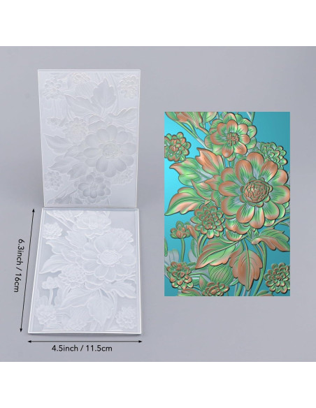 Carpeta de Relieve 3D BAOFALI para Scrapbooking Floración 16x11.5cm