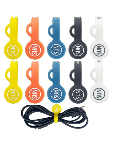 Organizadores de Cables SUNFICON 10 Piezas Multicolor Silicona