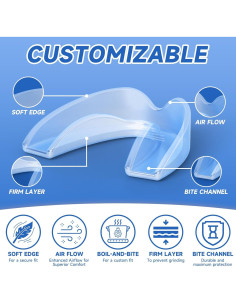 Protector Bucal Moldable Azul Mictaning para Niños - Paquete de 4 2