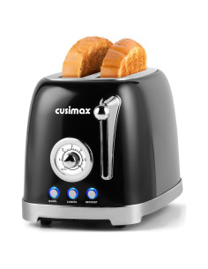 Tostadora CUSIMAX 2 Rebanadas Retro Acero Inoxidable 6 Niveles