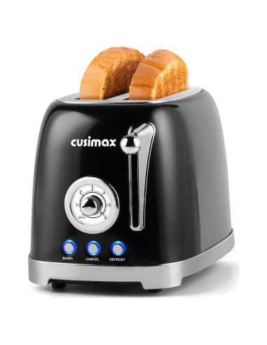 Tostadora CUSIMAX 2 Rebanadas Retro Acero Inoxidable 6 Niveles