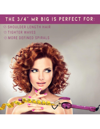 Rizador de Cabello Largo Mr Big XL Cerámico 24.13 cm 0.75"