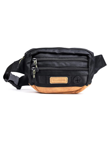 Riñonera Wilderdog Utility Negra con 3 Bolsillos y Dispensador