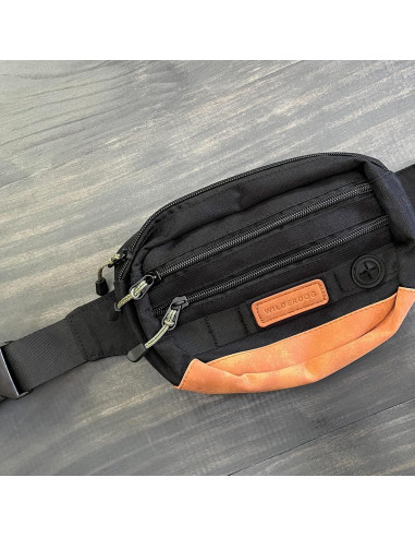Riñonera Wilderdog Utility Negra con 3 Bolsillos y Dispensador