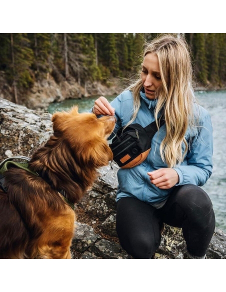 Riñonera Wilderdog Utility Negra con 3 Bolsillos y Dispensador