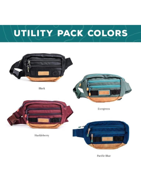 Riñonera Wilderdog Utility Negra con 3 Bolsillos y Dispensador