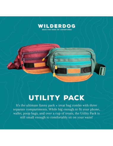 Riñonera Wilderdog Utility Negra con 3 Bolsillos y Dispensador