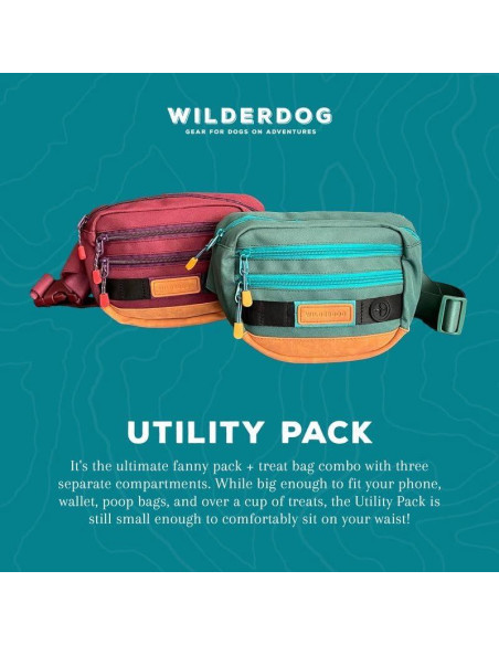 Riñonera Wilderdog Utility Negra con 3 Bolsillos y Dispensador