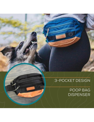 Riñonera Wilderdog Utility Negra con 3 Bolsillos y Dispensador