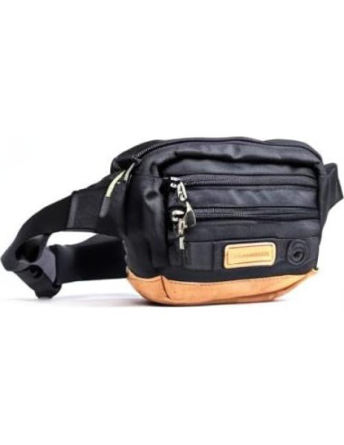 Riñonera Wilderdog Utility Negra con 3 Bolsillos y Dispensador