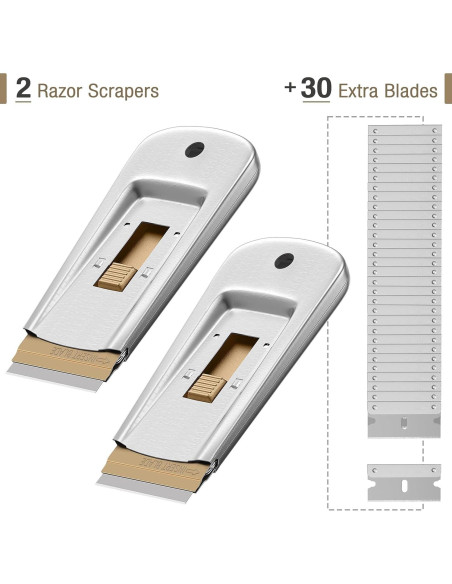 Raspador de Cuchillas Bates - 2 Paquetes + 30 Cuchillas Raspador de Cuchillas Bates - 2 Paquetes + 30 Cuchillas